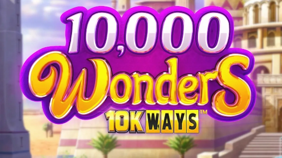 10,000 Wonders 10K Ways স্লট গেমের নিয়ন আরকেড স্টাইল ইন্টারফেস